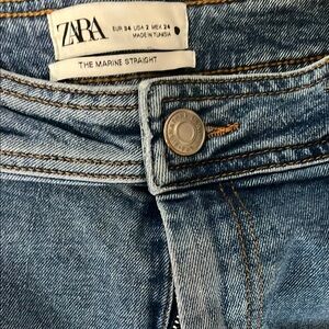 Zara Marine Straight Blue Denim Jeans size 2